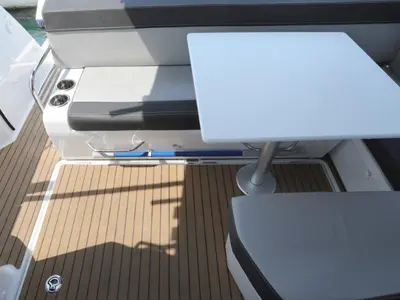 Deck of Wind, a Jeanneau Merry Fisher 895 motorboat at Dubrovnik, Croatia