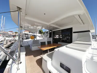 Deck of Media Luna, a Lagoon 42 catamaran at Općina Sveti Filip i Jakov, Croatia