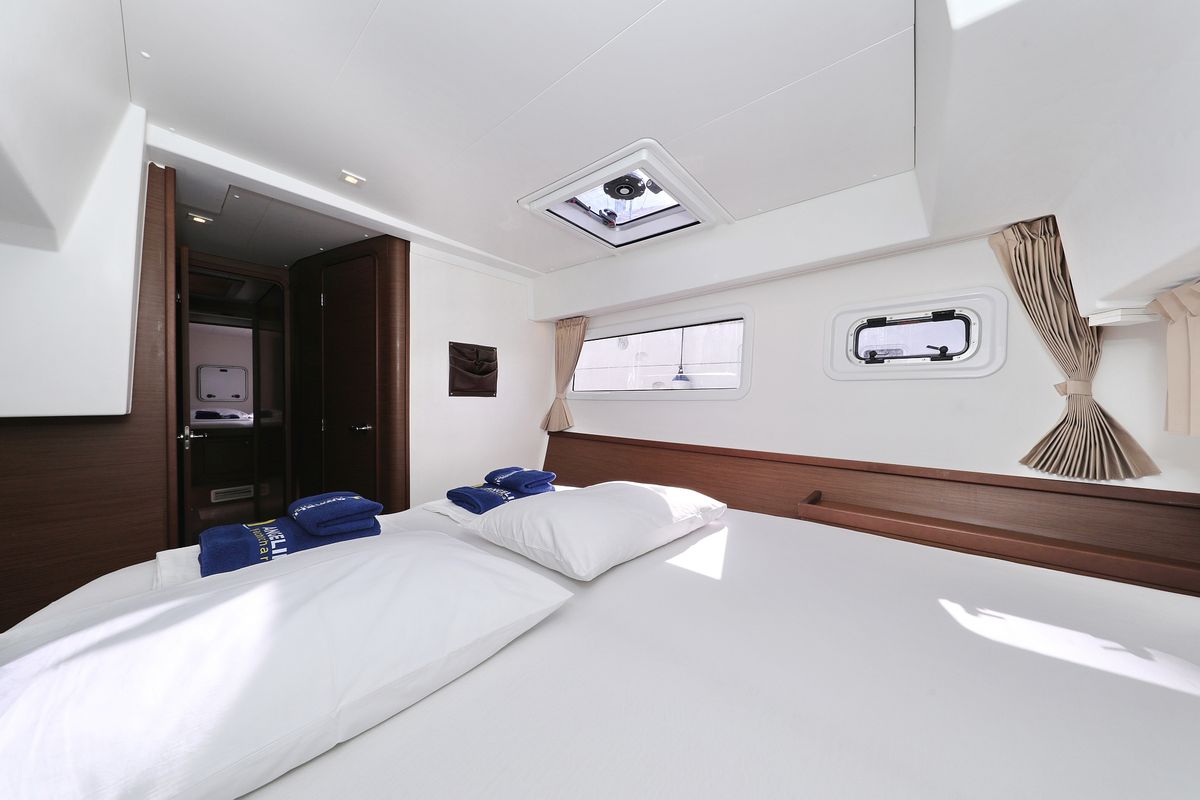 Cabin on Media Luna, a Lagoon 42 catamaran at Općina Sveti Filip i Jakov, Croatia