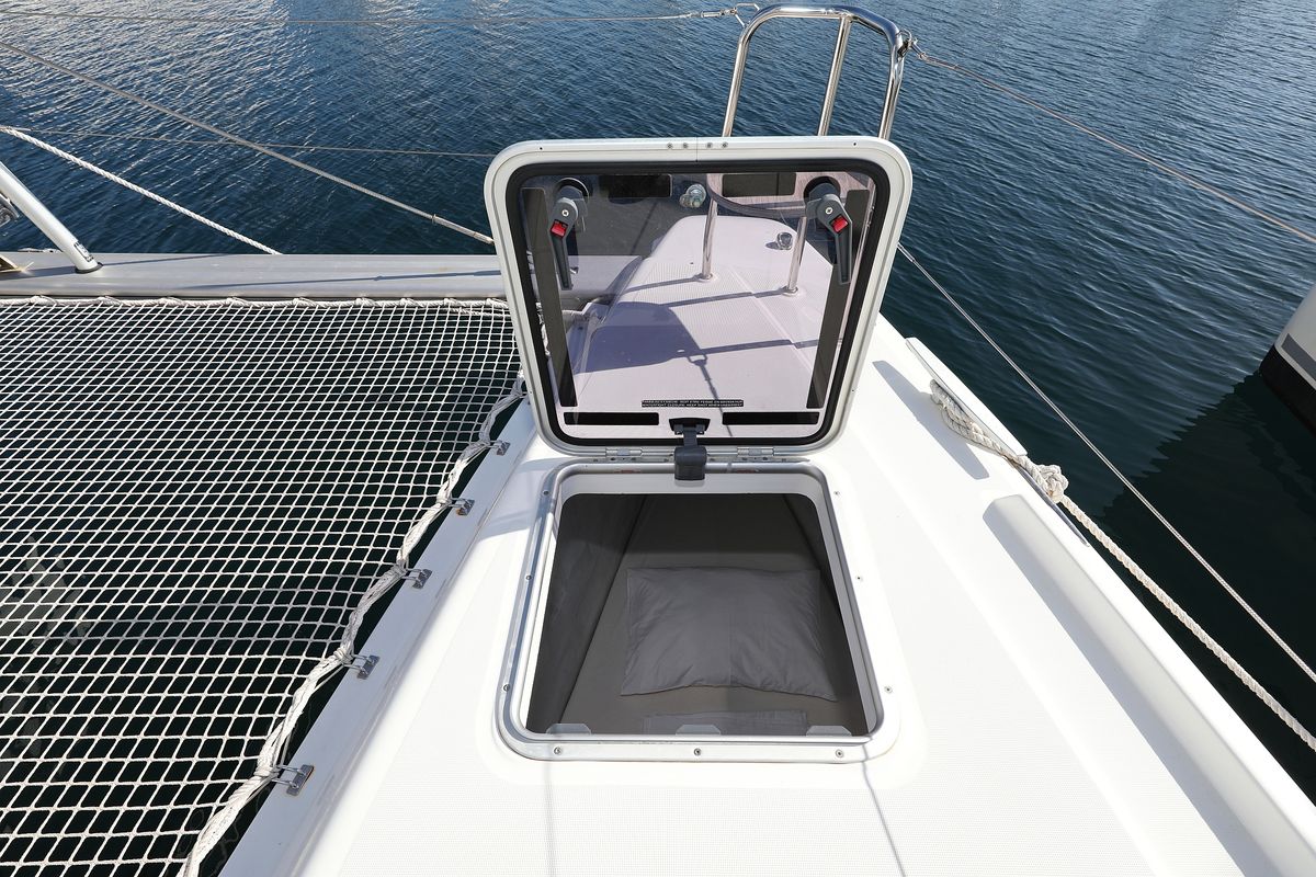 Deck of Media Luna, a Lagoon 42 catamaran at Općina Sveti Filip i Jakov, Croatia