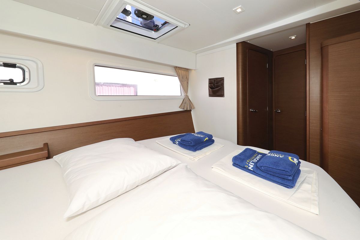 Cabin on Media Luna, a Lagoon 42 catamaran at Općina Sveti Filip i Jakov, Croatia