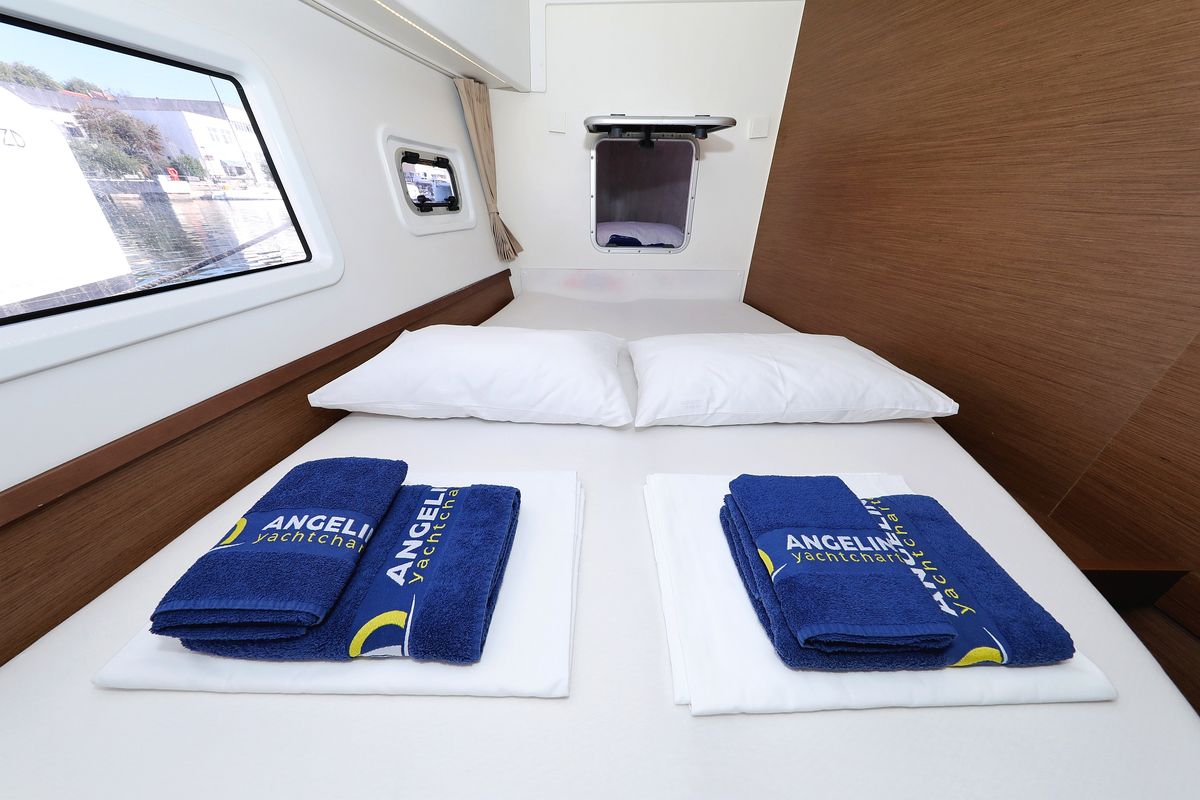 Cabin on Media Luna, a Lagoon 42 catamaran at Općina Sveti Filip i Jakov, Croatia