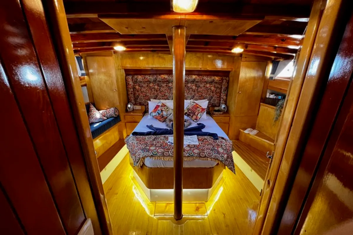 Cabin on Musandira II, a Gulet Gulet gulet at Bodrum, Turkey
