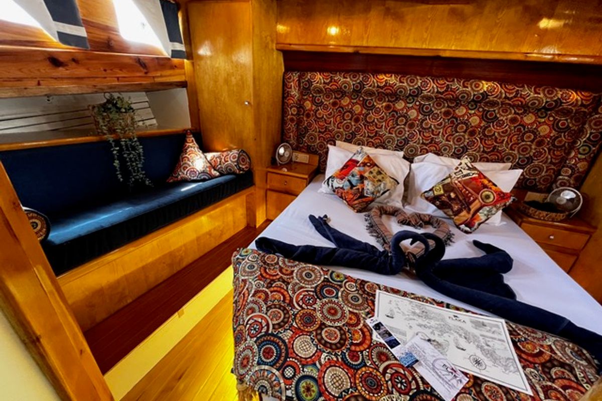 Cabin on Musandira II, a Gulet Gulet gulet at Bodrum, Turkey