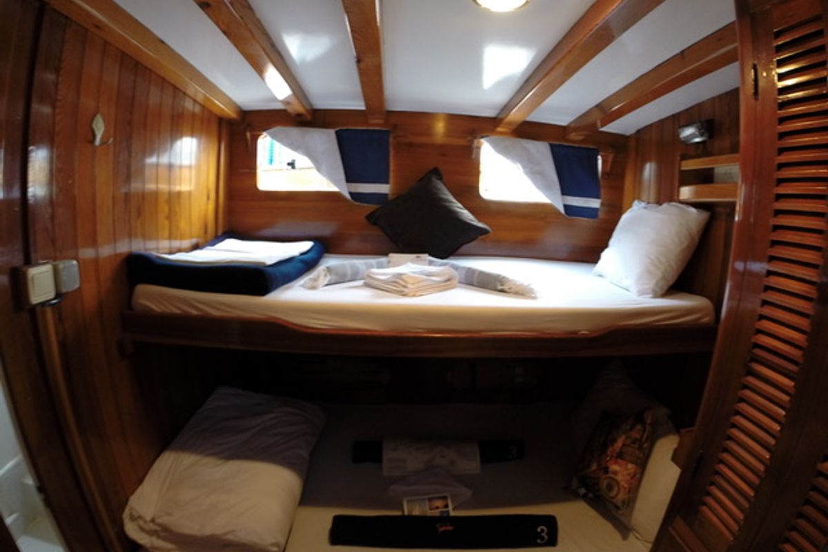 Cabin on Musandira II, a Gulet Gulet gulet at Bodrum, Turkey