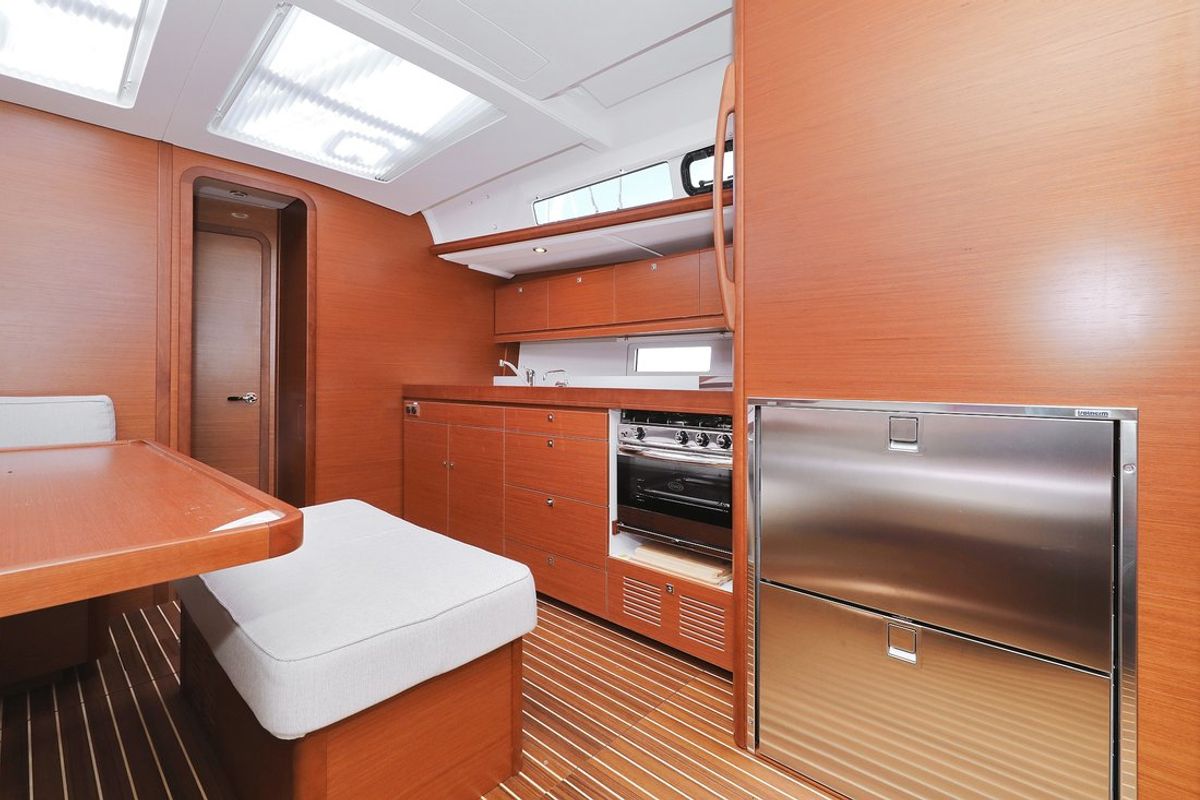 Galley of SunnyLife, a Dufour 460 GL sailboat at Grad Biograd na Moru, Croatia