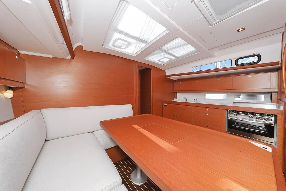 Salon of SunnyLife, a Dufour 460 GL sailboat at Grad Biograd na Moru, Croatia