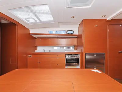 Galley of SunnyLife, a Dufour 460 GL sailboat at Grad Biograd na Moru, Croatia