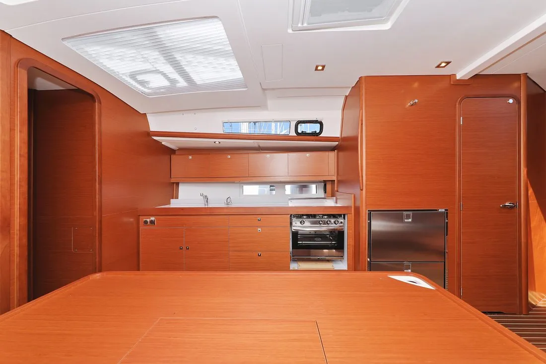 Galley of SunnyLife, a Dufour 460 GL sailboat at Grad Biograd na Moru, Croatia
