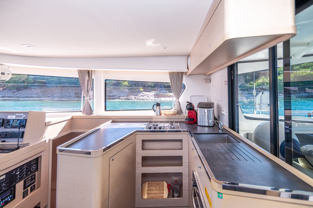 Galley of Find Us, a Lagoon 42 OW catamaran at Grad Kaštela, Croatia