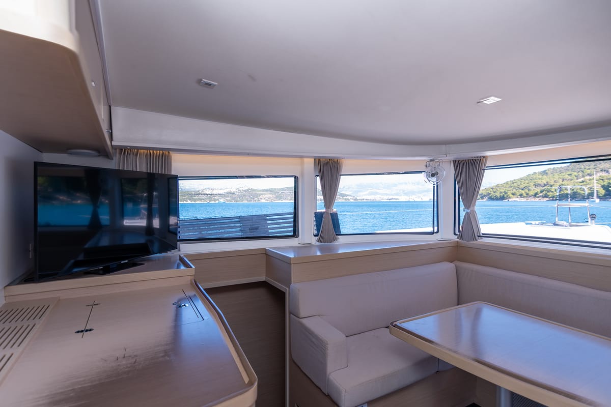Salon of Find Us, a Lagoon 42 OW catamaran at Grad Kaštela, Croatia