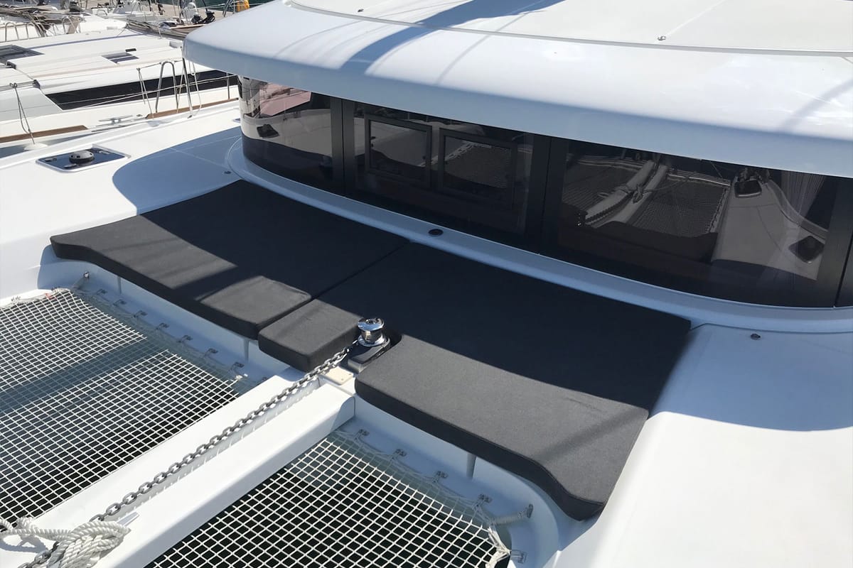 Deck of Find Us, a Lagoon 42 OW catamaran at Grad Kaštela, Croatia