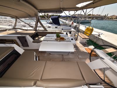 Deck of Dodo, a Beneteau Oceanis 51.1 OW sailboat at Općina Sukošan, Croatia