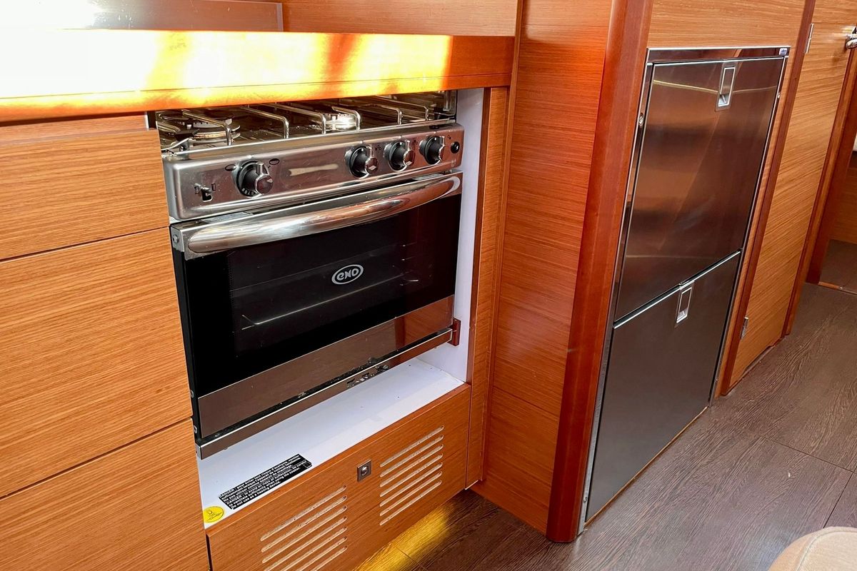 Galley of Fulham , a Dufour 460 Grand Large sailboat at Dénia, Spain