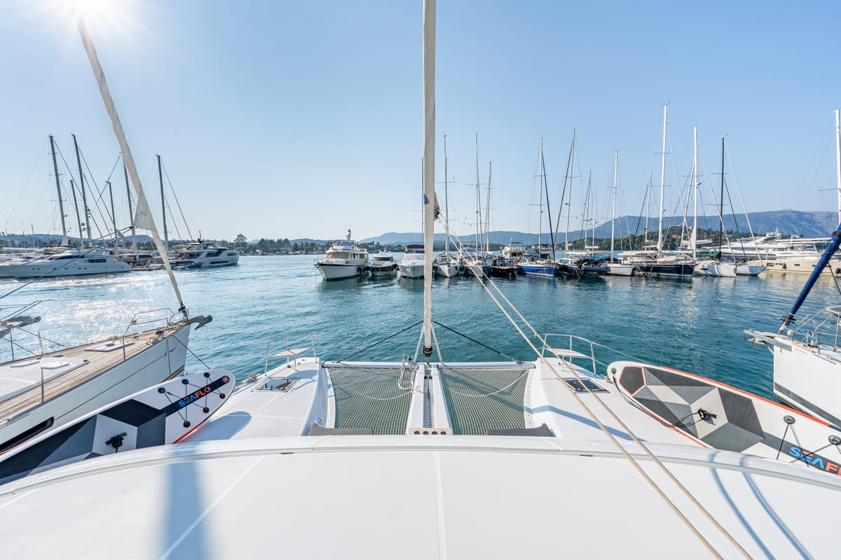 Cabin on Enjoy, a Lagoon 46 catamaran at Kontokali, Greece