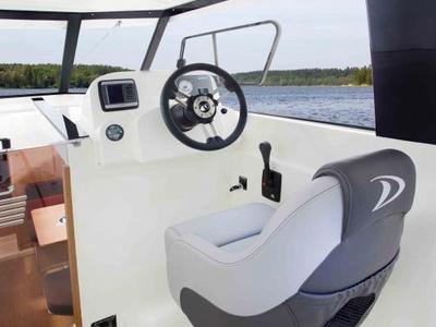 Cockpit of Linnea, a Delphia Yachts Delphia Escape 800 motorboat at Motala, Sweden