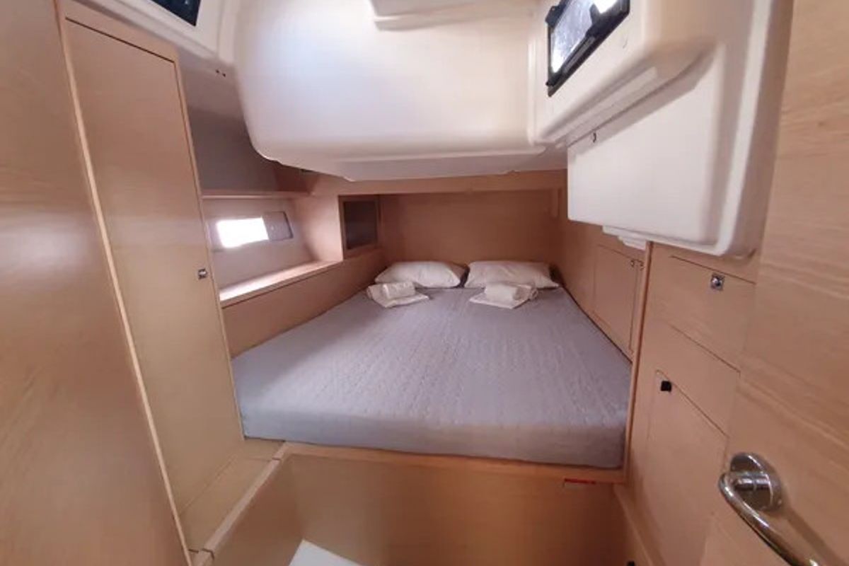 Cabin on Grande Sofia, a Dufour 530 sailboat at Lavreotiki Municipal Unit, Greece