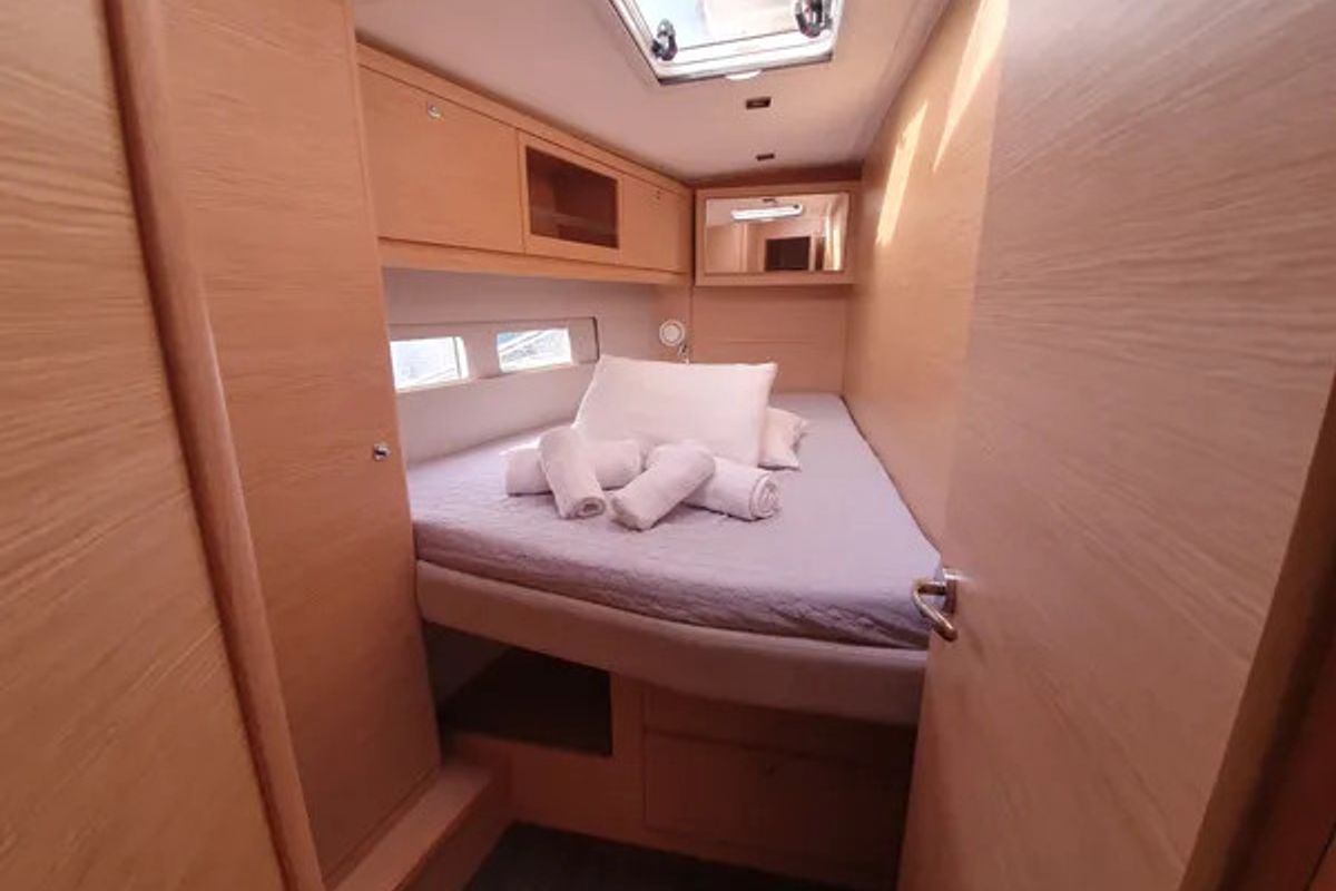 Cabin on Grande Sofia, a Dufour 530 sailboat at Lavreotiki Municipal Unit, Greece