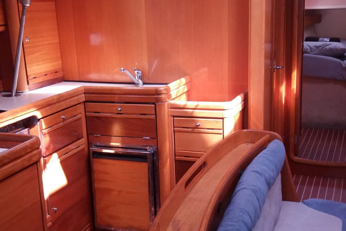 Galley of Sandra, a Bavaria 46 Cruiser sailboat at Municipal Unit of Lefkada, Greece