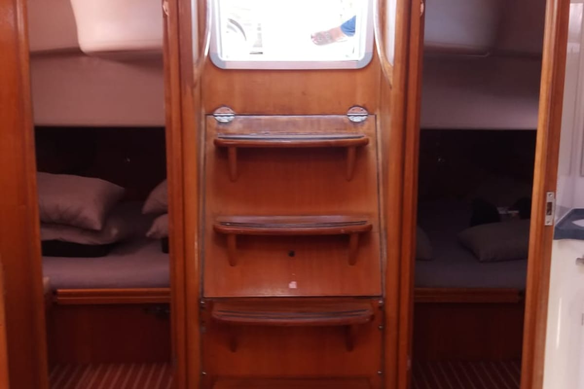 Salon of Sandra, a Bavaria 46 Cruiser sailboat at Municipal Unit of Lefkada, Greece