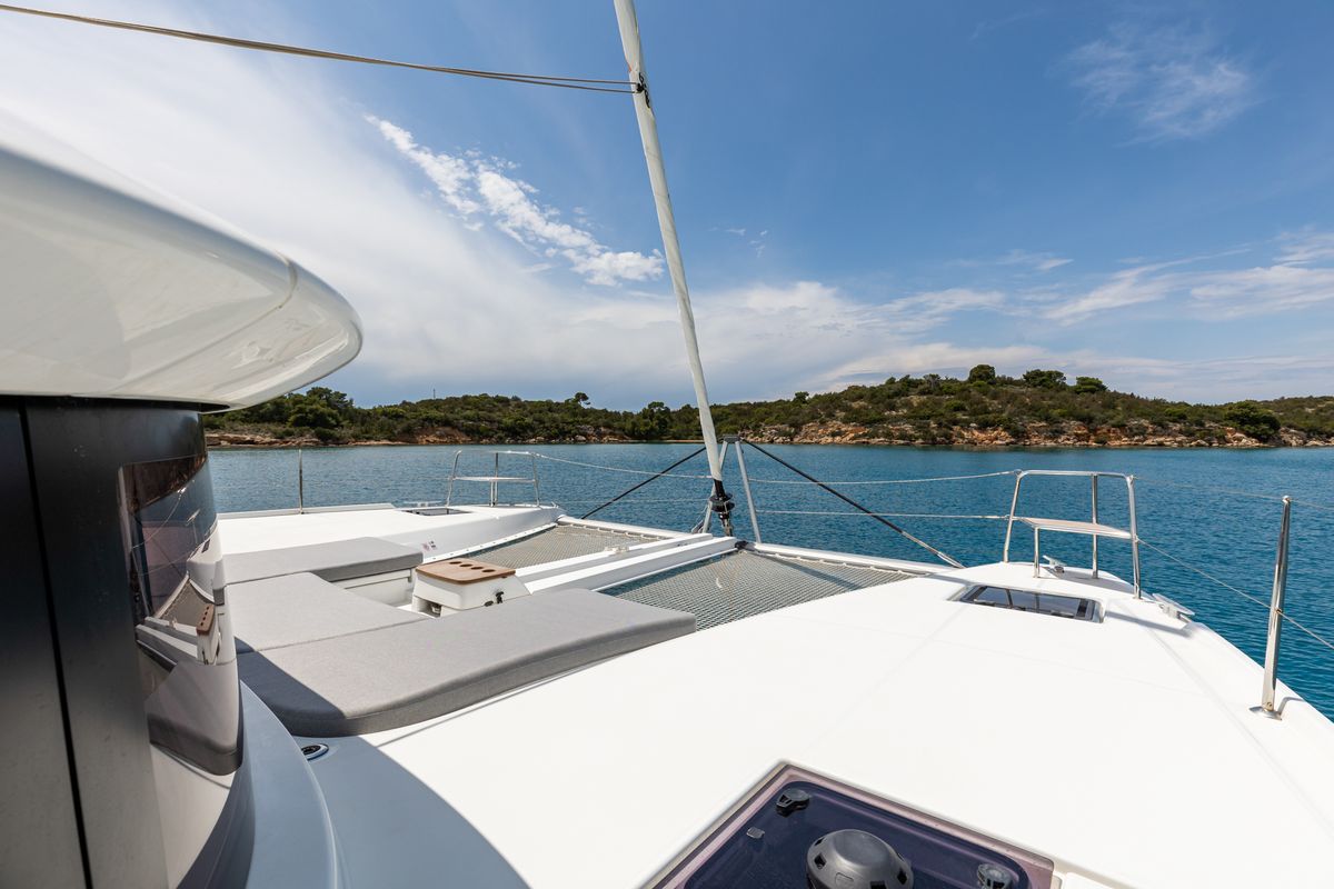 Deck of WINDEA, a Lagoon 46 catamaran at Municipal Unit of Kranidi, Greece