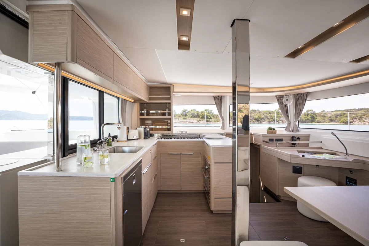 Galley of WINDEA, a Lagoon 46 catamaran at Municipal Unit of Kranidi, Greece