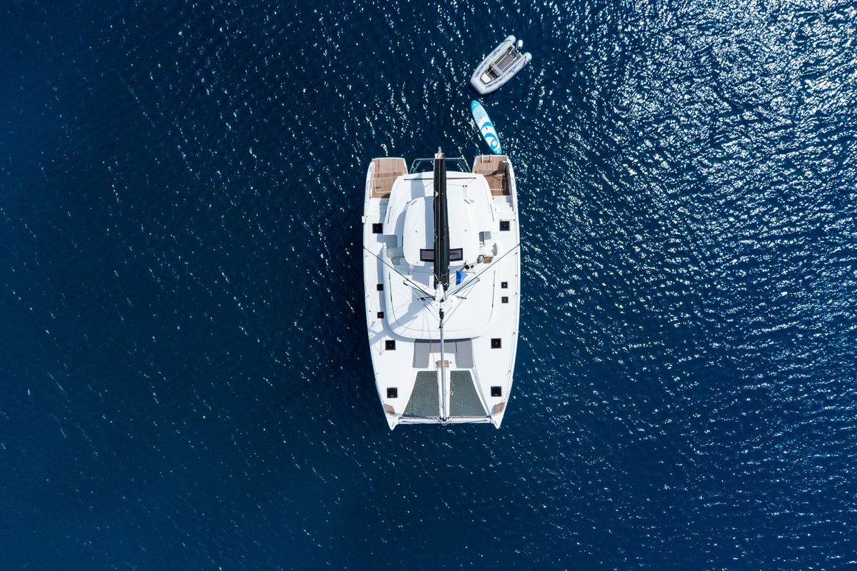 Exterior view of WINDEA, a Lagoon 46 catamaran at Municipal Unit of Kranidi, Greece