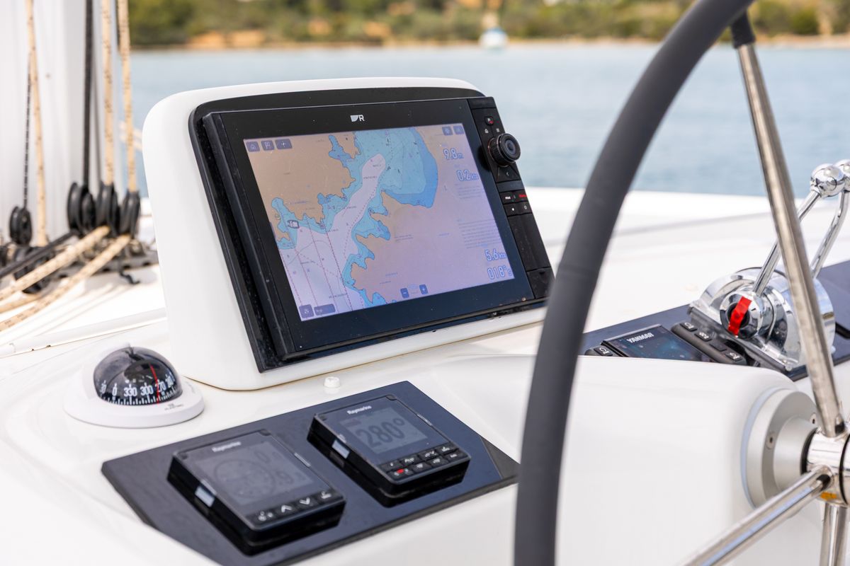 Cockpit of WINDEA, a Lagoon 46 catamaran at Municipal Unit of Kranidi, Greece
