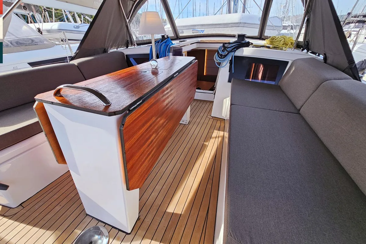 Deck of Mila, a Dufour 41 sailboat at Općina Rogoznica, Croatia