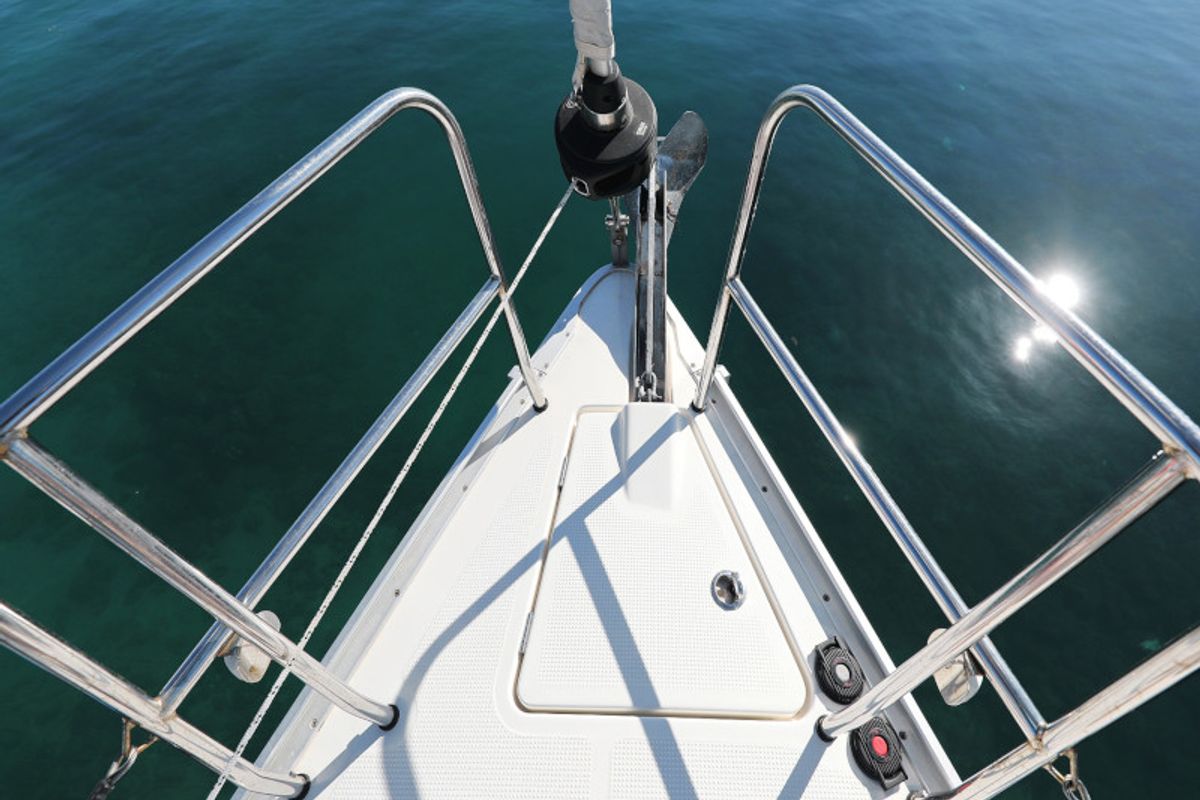 Deck of Lupe, a Bavaria Cruiser 37 sailboat at Zadar, Croatia
