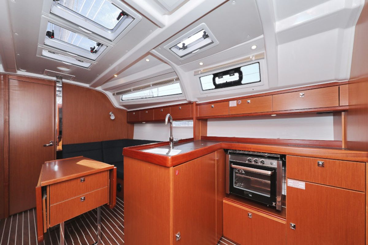 Galley of Lupe, a Bavaria Cruiser 37 sailboat at Zadar, Croatia