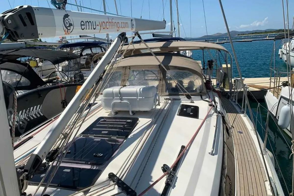 Exterior view of WHATEVER, a Bavaria Cruiser 41 sailboat at Općina Sukošan, Croatia
