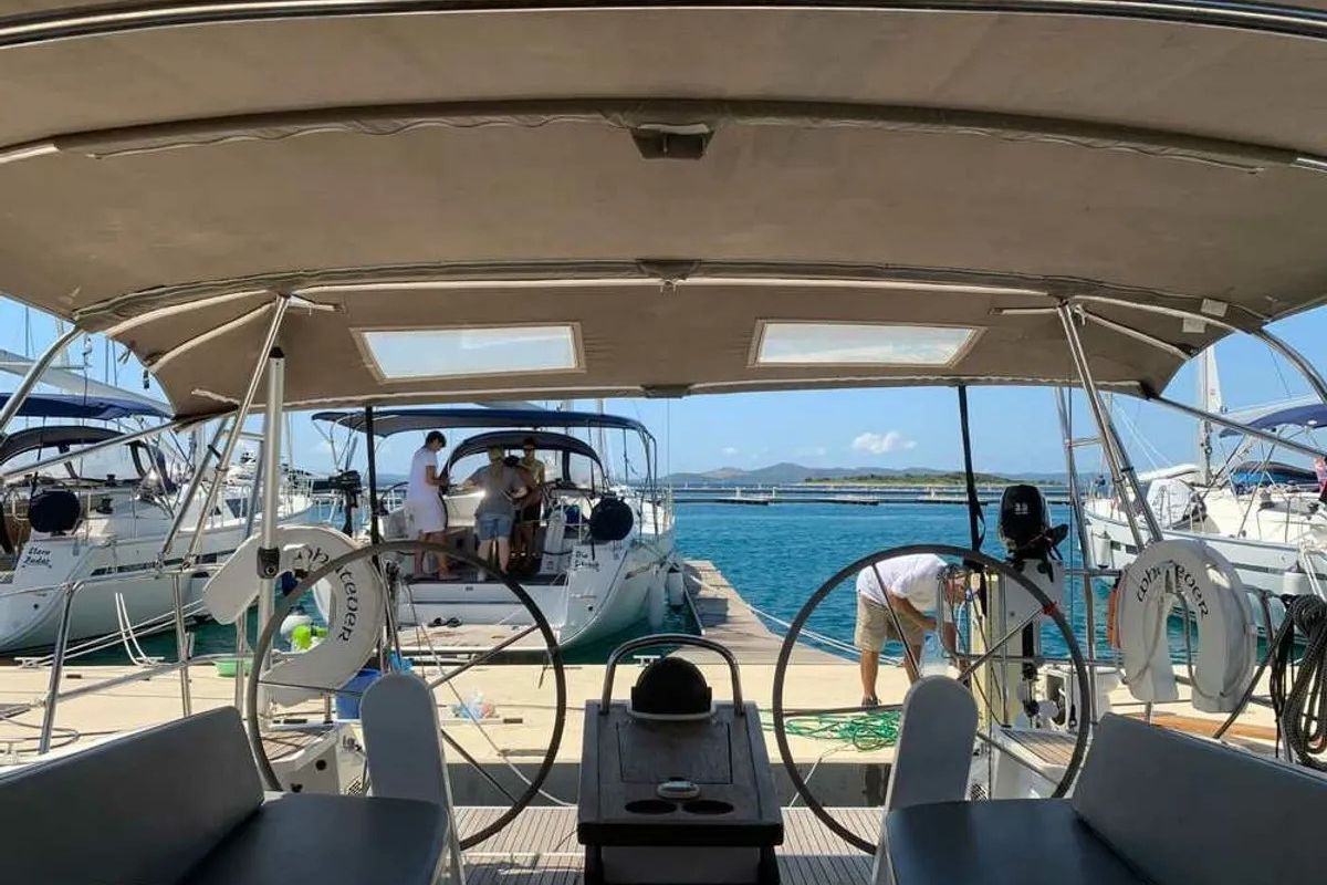 Deck of WHATEVER, a Bavaria Cruiser 41 sailboat at Općina Sukošan, Croatia