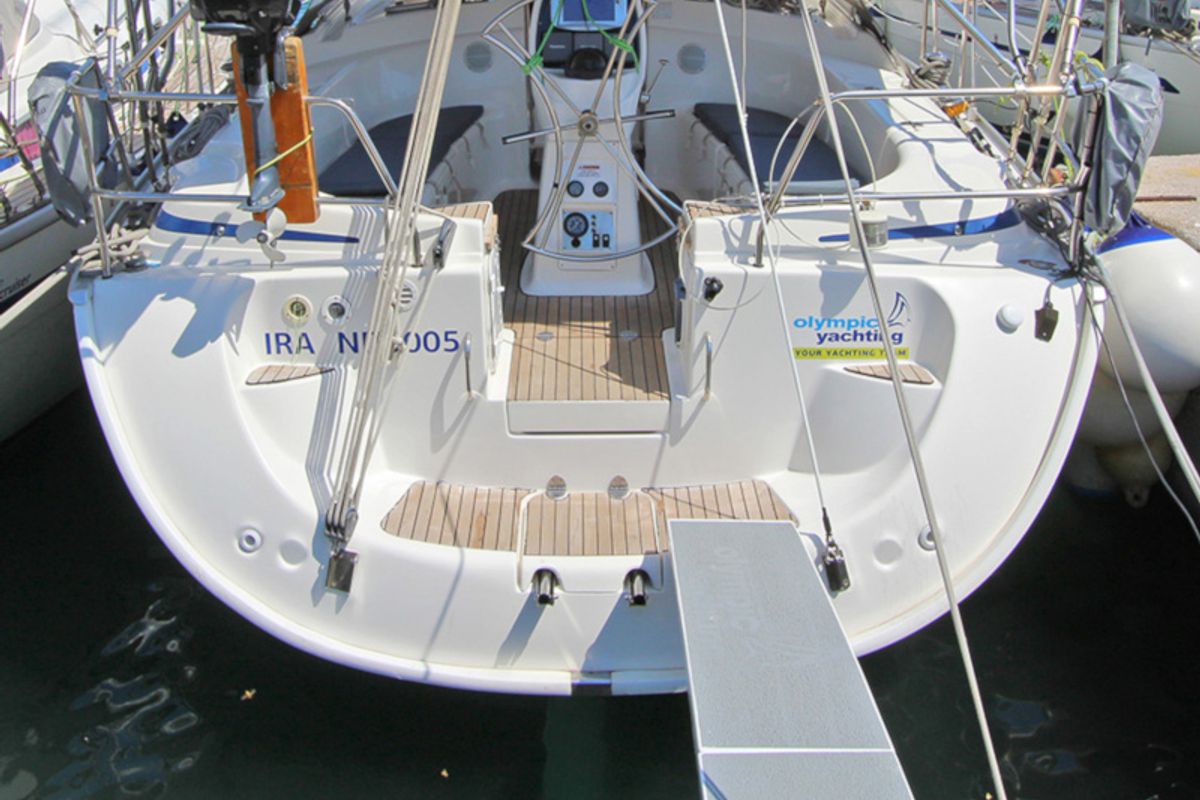 Exterior view of Ira, a Bavaria 39 Cruiser sailboat at Lavreotiki Municipal Unit, Greece