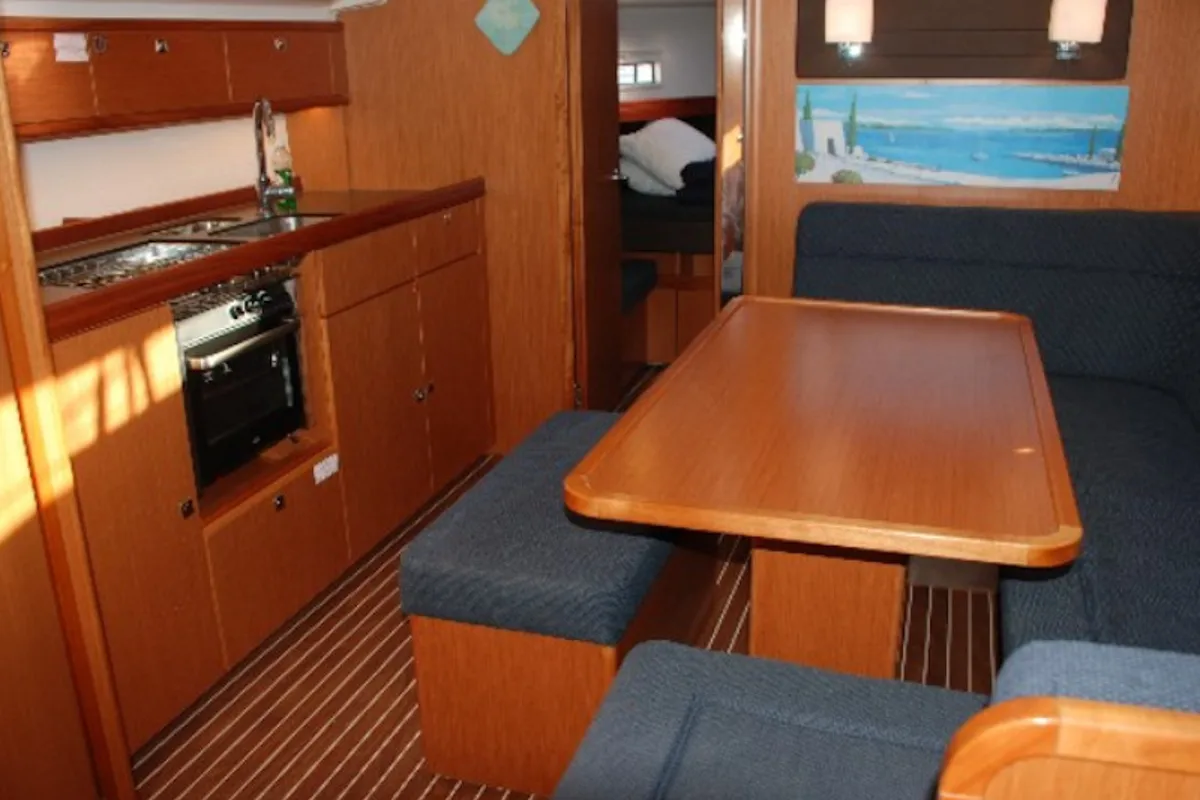 Galley of Cafard, a Bavaria Cruiser 41 sailboat at Municipal Unit of Palairos, Greece