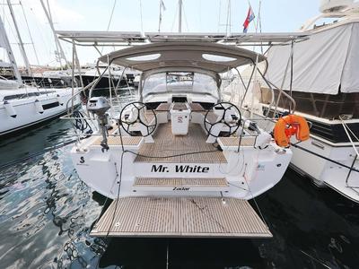 Cockpit of Mr.White, a Beneteau Oceanis 46.1 sailboat at Zadar, Croatia