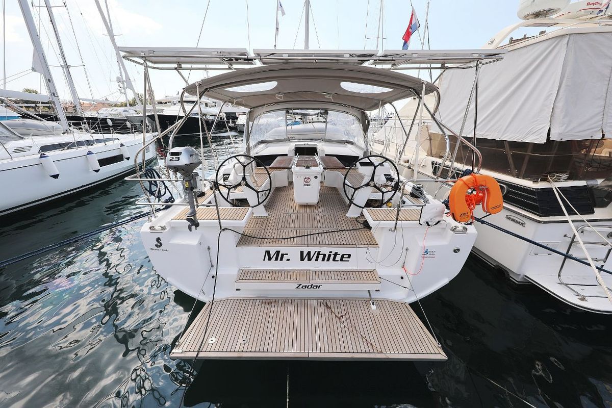 Cockpit of Mr.White, a Beneteau Oceanis 46.1 sailboat at Zadar, Croatia