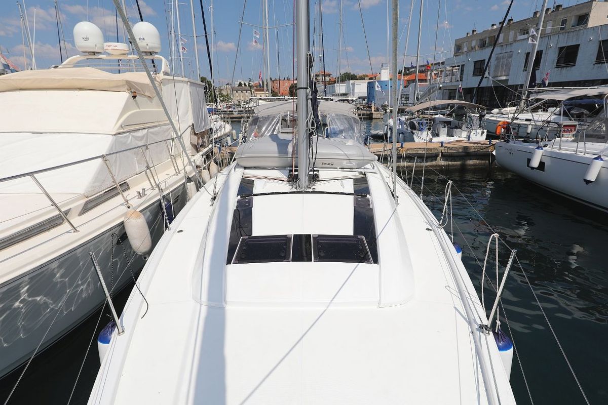 Deck of Mr.White, a Beneteau Oceanis 46.1 sailboat at Zadar, Croatia