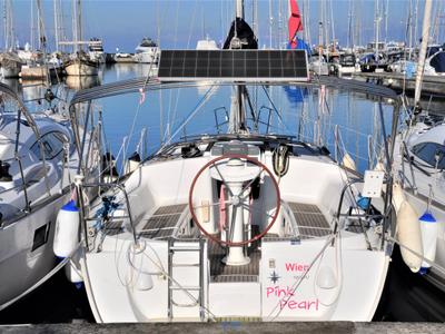 Cockpit of Pink Pearl, a Jeanneau Sun Odyssey 37 sailboat at Izola / Isola, Slovenia