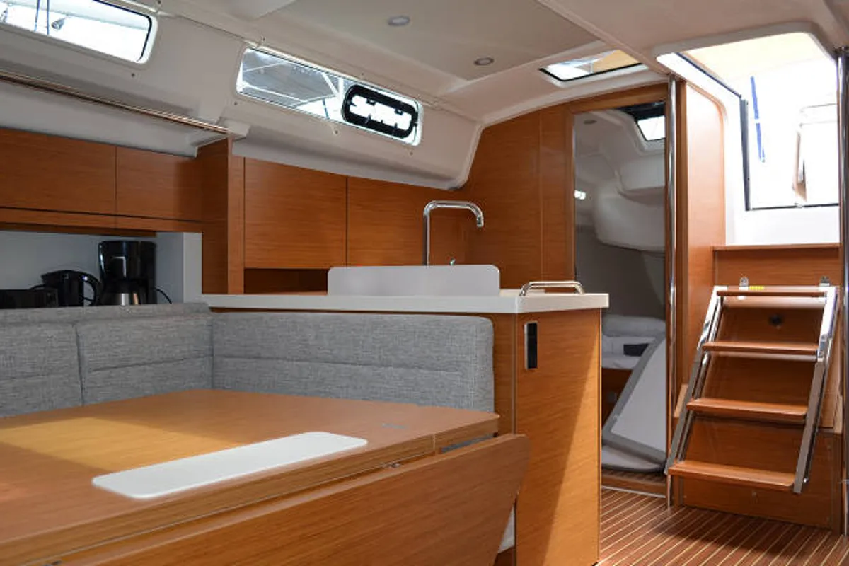 Salon of Laysan, a Hanse Yachts Hanse 418 sailboat at Općina Rogoznica, Croatia