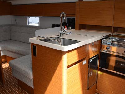Galley of Laysan, a Hanse Yachts Hanse 418 sailboat at Općina Rogoznica, Croatia