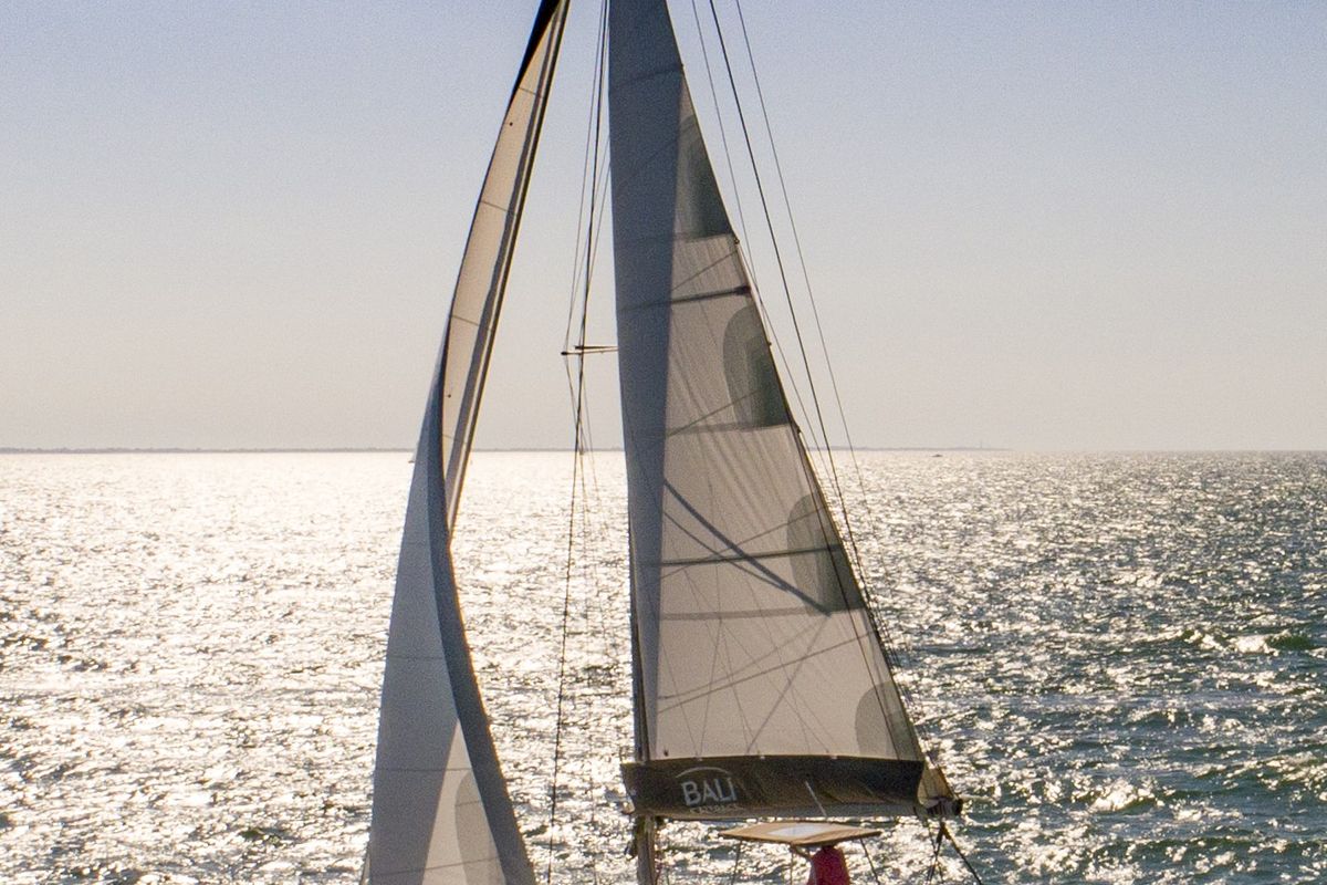 Exterior view of Hélios II, a Bali Catspace catamaran at Saint-Mandrier-sur-Mer, France