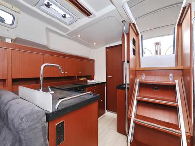 Galley of Kulfoldi Panna, a Hanse Yachts Hanse 455 sailboat at Općina Sukošan, Croatia
