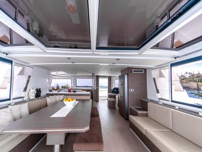 Salon of Elena, a Bali 5.4 catamaran at Salerno, Italy