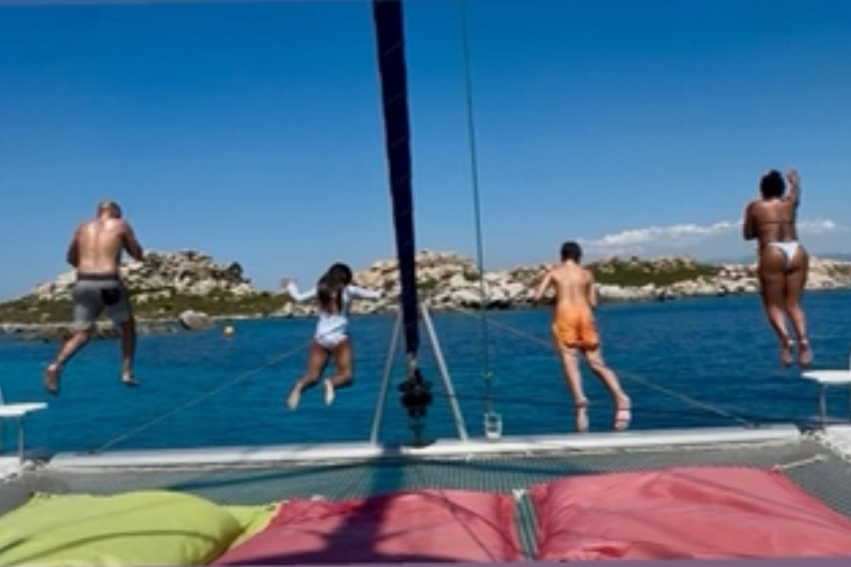 Deck of Shamane, a Fountaine Pajot Salina 48 catamaran at Porto-Vecchio, France
