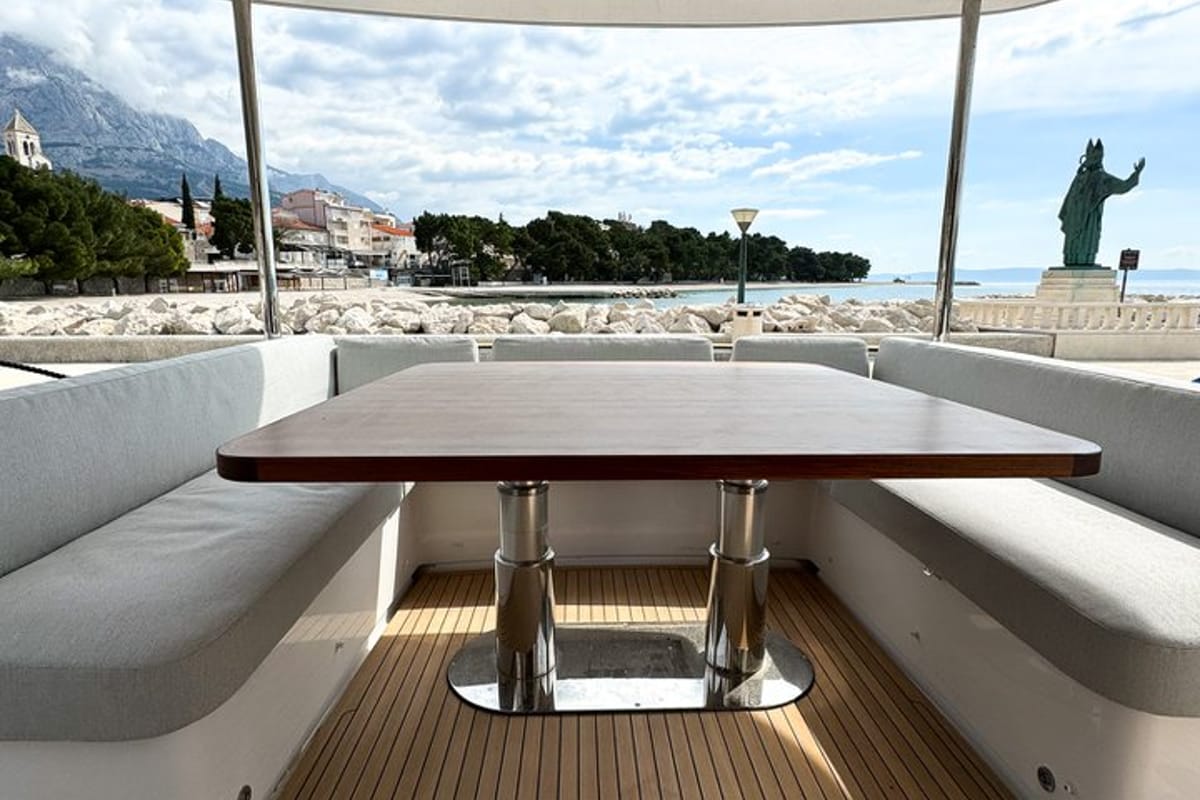 Deck of Moon light, a Azimut Magellano 66 yacht at Općina Sukošan, Croatia