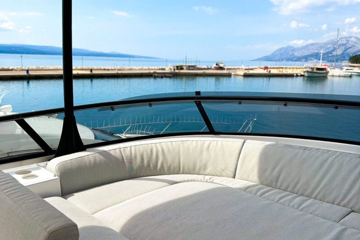 Deck of Moon light, a Azimut Magellano 66 yacht at Općina Sukošan, Croatia