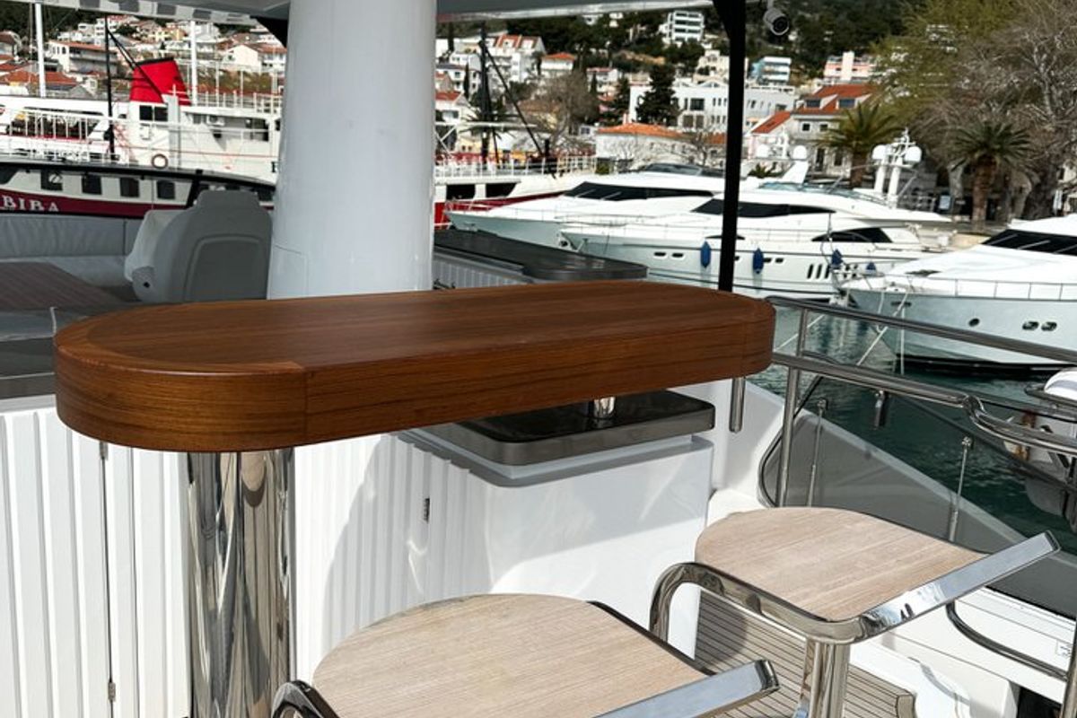Deck of Moon light, a Azimut Magellano 66 yacht at Općina Sukošan, Croatia