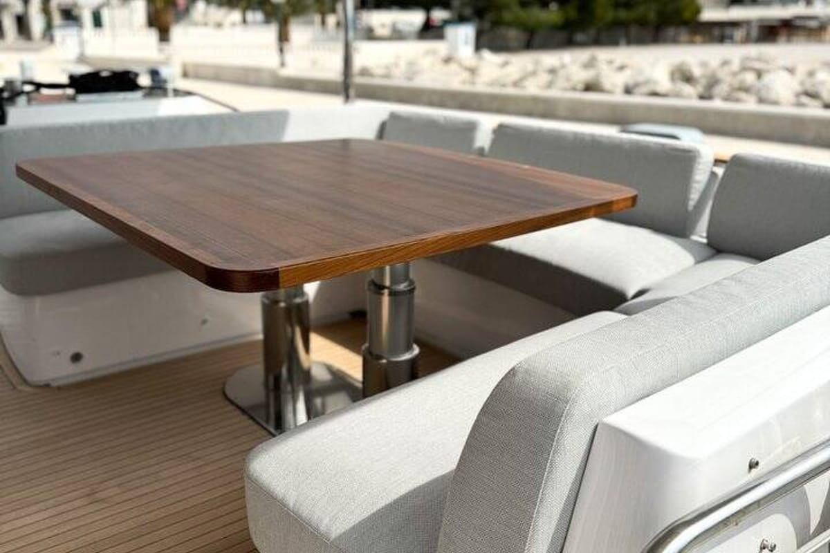 Deck of Moon light, a Azimut Magellano 66 yacht at Općina Sukošan, Croatia