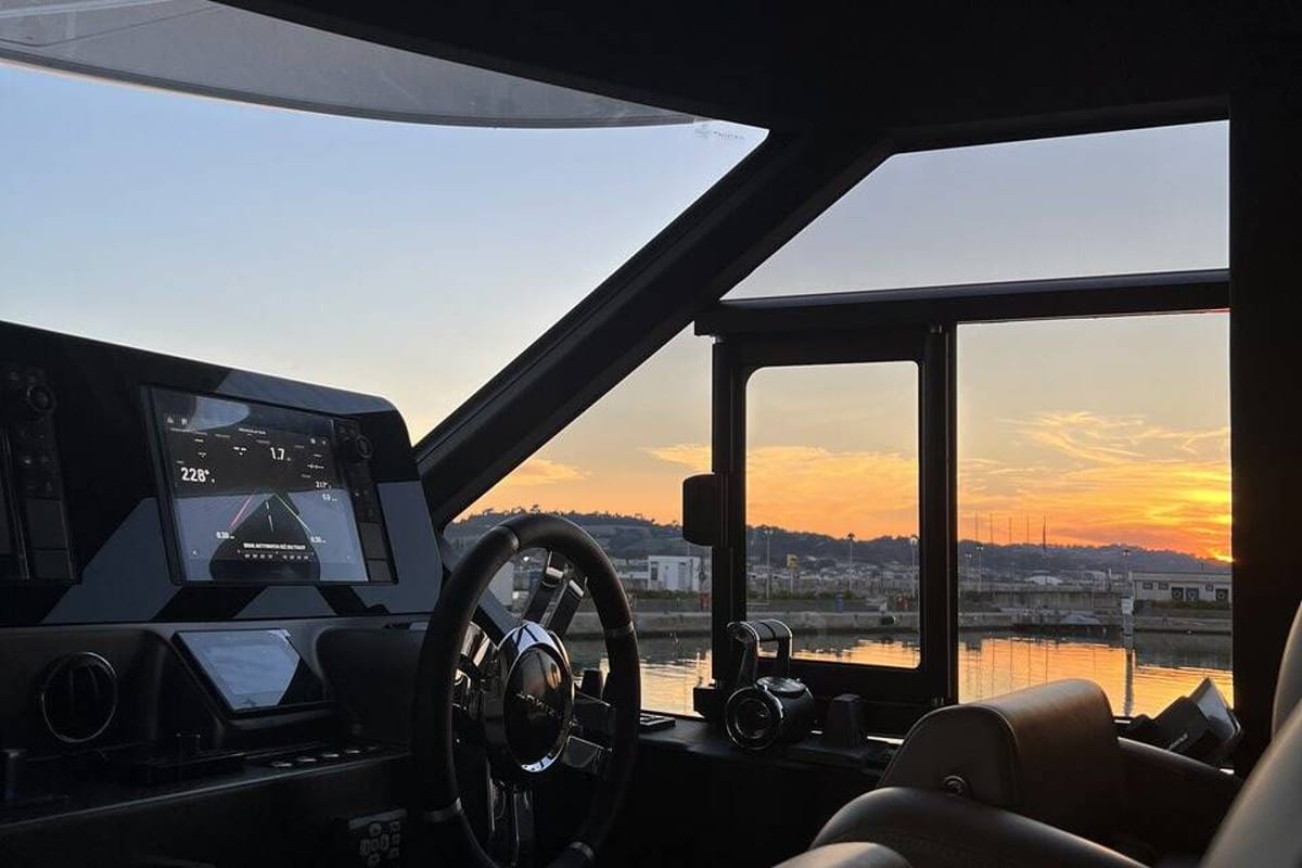 Exterior view of Moon light, a Azimut Magellano 66 yacht at Općina Sukošan, Croatia